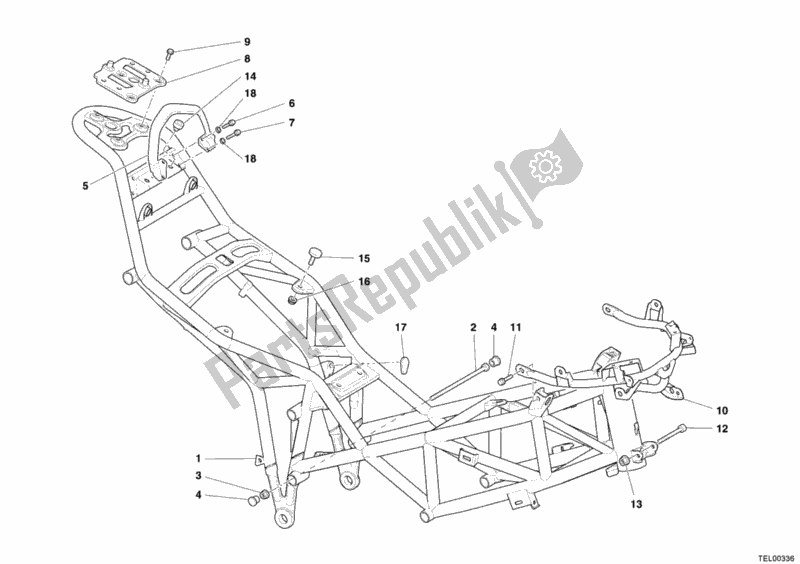 All parts for the Frame of the Ducati Multistrada 1000 S 2005